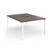 Connex Goal-Post 1200 x 1600 x 725mm Back to Back Desk (2 x 1200mm) - White Frame Walnut Top GCO1216-WH-W