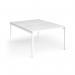 Connex Goal-Post 1200 x 1600 x 725mm Back to Back Desk (2 x 1200mm) - White Frame White Top GCO1216-WH-WH