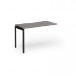 Connex Goal-Post 1200 x 600 x 725mm Single Add On Bay - Black Frame Grey Oak Top GCO126-AB-K-GO