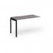 Connex Goal-Post 1200 x 600 x 725mm Single Add On Bay - Black Frame Grey Oak Top GCO126-AB-K-GO
