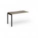 Connex Goal-Post 1200 x 600 x 725mm Single Add On Bay - Black Frame Nebraska Oak Top GCO126-AB-K-NO
