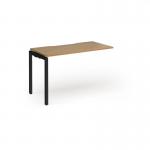 Connex Goal-Post 1200 x 600 x 725mm Single Add On Bay - Black Frame Oak Top GCO126-AB-K-O