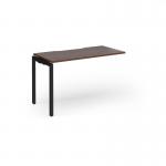 Connex Goal-Post 1200 x 600 x 725mm Single Add On Bay - Black Frame Walnut Top GCO126-AB-K-W