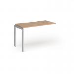 Connex Goal-Post 1200 x 600 x 725mm Single Add On Bay - Silver Frame Beech Top GCO126-AB-S-B