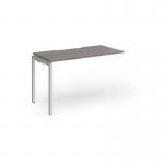 Connex Goal-Post 1200 x 600 x 725mm Single Add On Bay - Silver Frame Grey Oak Top GCO126-AB-S-GO