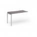Connex Goal-Post 1200 x 600 x 725mm Single Add On Bay - Silver Frame Grey Oak Top GCO126-AB-S-GO