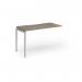 Connex Goal-Post 1200 x 600 x 725mm Single Add On Bay - Silver Frame Nebraska Oak Top GCO126-AB-S-NO