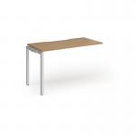 Connex Goal-Post 1200 x 600 x 725mm Single Add On Bay - Silver Frame Oak Top GCO126-AB-S-O