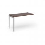 Connex Goal-Post 1200 x 600 x 725mm Single Add On Bay - Silver Frame Walnut Top GCO126-AB-S-W