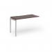 Connex Goal-Post 1200 x 600 x 725mm Single Add On Bay - Silver Frame Walnut Top GCO126-AB-S-W