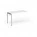 Connex Goal-Post 1200 x 600 x 725mm Single Add On Bay - Silver Frame White Top GCO126-AB-S-WH