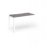 Connex Goal-Post 1200 x 600 x 725mm Single Add On Bay - White Frame Grey Oak Top GCO126-AB-WH-GO