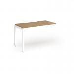 Connex Goal-Post 1200 x 600 x 725mm Single Add On Bay - White Frame Oak Top GCO126-AB-WH-O