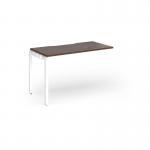 Connex Goal-Post 1200 x 600 x 725mm Single Add On Bay - White Frame Walnut Top GCO126-AB-WH-W