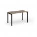 Connex Goal-Post 1200 x 600 x 725mm Single Desk - Black Frame Nebraska Oak Top GCO126-K-NO