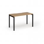 Connex Goal-Post 1200 x 600 x 725mm Single Desk - Black Frame Oak Top GCO126-K-O