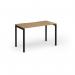 Connex Goal-Post 1200 x 600 x 725mm Single Desk - Black Frame Oak Top GCO126-K-O
