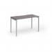 Connex Goal-Post 1200 x 600 x 725mm Single Desk - Silver Frame Grey Oak Top GCO126-S-GO