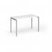 Connex Goal-Post 1200 x 600 x 725mm Single Desk - Silver Frame White Top GCO126-S-WH