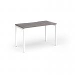 Connex Goal-Post 1200 x 600 x 725mm Single Desk - White Frame Grey Oak Top GCO126-WH-GO