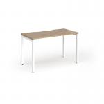 Connex Goal-Post 1200 x 600 x 725mm Single Desk - White Frame Kendal Oak Top GCO126-WH-KO
