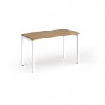 Connex Goal-Post 1200 x 600 x 725mm Single Desk - White Frame Oak Top GCO126-WH-O