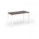 Connex Goal-Post 1200 x 600 x 725mm Single Desk - White Frame Walnut Top GCO126-WH-W