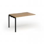 Connex Goal-Post 1200 x 800 x 725mm Single Add On Bay - Black Frame Oak Top GCO128-AB-K-O