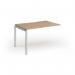 Connex Goal-Post 1200 x 800 x 725mm Single Add On Bay - Silver Frame Beech Top GCO128-AB-S-B