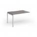 Connex Goal-Post 1200 x 800 x 725mm Single Add On Bay - Silver Frame Grey Oak Top GCO128-AB-S-GO