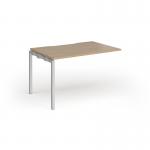 Connex Goal-Post 1200 x 800 x 725mm Single Add On Bay - Silver Frame Kendal Oak Top GCO128-AB-S-KO