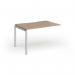 Connex Goal-Post 1200 x 800 x 725mm Single Add On Bay - Silver Frame Kendal Oak Top GCO128-AB-S-KO