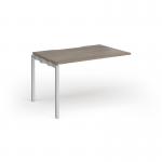 Connex Goal-Post 1200 x 800 x 725mm Single Add On Bay - Silver Frame Nebraska Oak Top GCO128-AB-S-NO