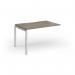 Connex Goal-Post 1200 x 800 x 725mm Single Add On Bay - Silver Frame Nebraska Oak Top GCO128-AB-S-NO