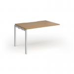 Connex Goal-Post 1200 x 800 x 725mm Single Add On Bay - Silver Frame Oak Top GCO128-AB-S-O
