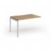 Connex Goal-Post 1200 x 800 x 725mm Single Add On Bay - Silver Frame Oak Top GCO128-AB-S-O