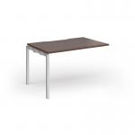 Connex Goal-Post 1200 x 800 x 725mm Single Add On Bay - Silver Frame Walnut Top GCO128-AB-S-W