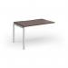 Connex Goal-Post 1200 x 800 x 725mm Single Add On Bay - Silver Frame Walnut Top GCO128-AB-S-W