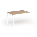 Connex Goal-Post 1200 x 800 x 725mm Single Add On Bay - White Frame Beech Top GCO128-AB-WH-B