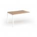 Connex Goal-Post 1200 x 800 x 725mm Single Add On Bay - White Frame Beech Top GCO128-AB-WH-B