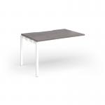 Connex Goal-Post 1200 x 800 x 725mm Single Add On Bay - White Frame Grey Oak Top GCO128-AB-WH-GO