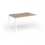 Connex Goal-Post 1200 x 800 x 725mm Single Add On Bay - White Frame Kendal Oak Top GCO128-AB-WH-KO