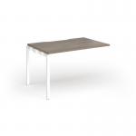 Connex Goal-Post 1200 x 800 x 725mm Single Add On Bay - White Frame Nebraska Oak Top GCO128-AB-WH-NO