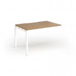 Connex Goal-Post 1200 x 800 x 725mm Single Add On Bay - White Frame Oak Top GCO128-AB-WH-O