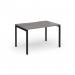 Connex Goal-Post 1200 x 800 x 725mm Single Desk - Black Frame Grey Oak Top GCO128-K-GO