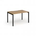 Connex Goal-Post 1200 x 800 x 725mm Single Desk - Black Frame Oak Top GCO128-K-O