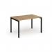 Connex Goal-Post 1200 x 800 x 725mm Single Desk - Black Frame Oak Top GCO128-K-O