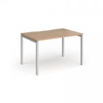 Connex Goal-Post 1200 x 800 x 725mm Single Desk - Silver Frame Beech Top GCO128-S-B