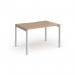 Connex Goal-Post 1200 x 800 x 725mm Single Desk - Silver Frame Beech Top GCO128-S-B