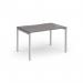 Connex Goal-Post 1200 x 800 x 725mm Single Desk - Silver Frame Grey Oak Top GCO128-S-GO
